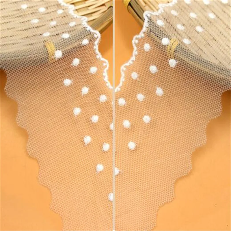 20 ярдов аксессуары для одежды Маленькая кружевная сетка в горошек вышивки сделай