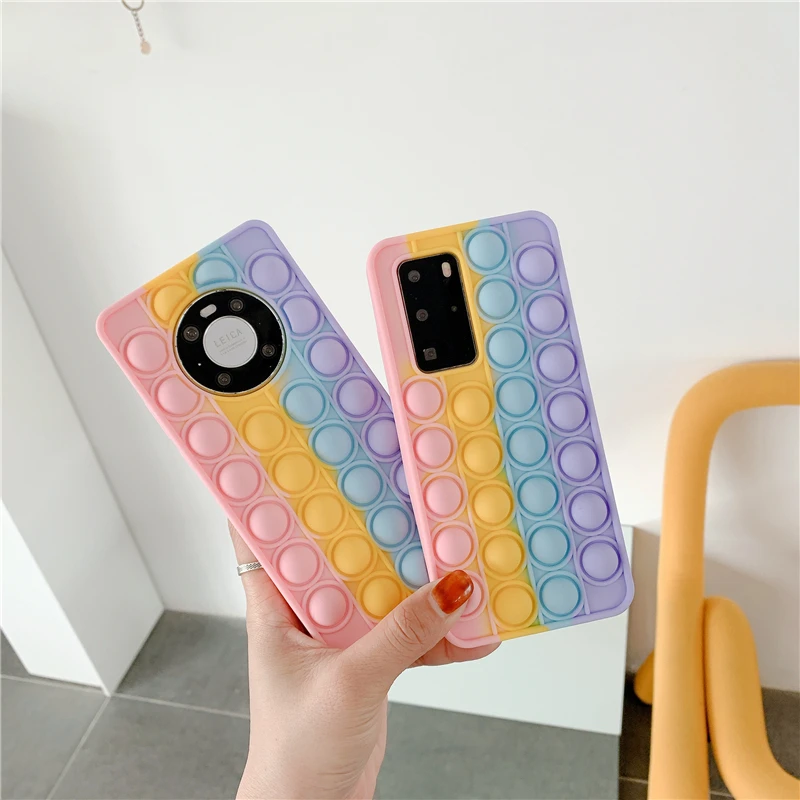 pop bubble fidget toys case for huawei p40 p30 p smart z s pro plus 2020 2021 y7a y8p y9s y6 y9 prime 2019 mate 30 40 soft cover free global shipping