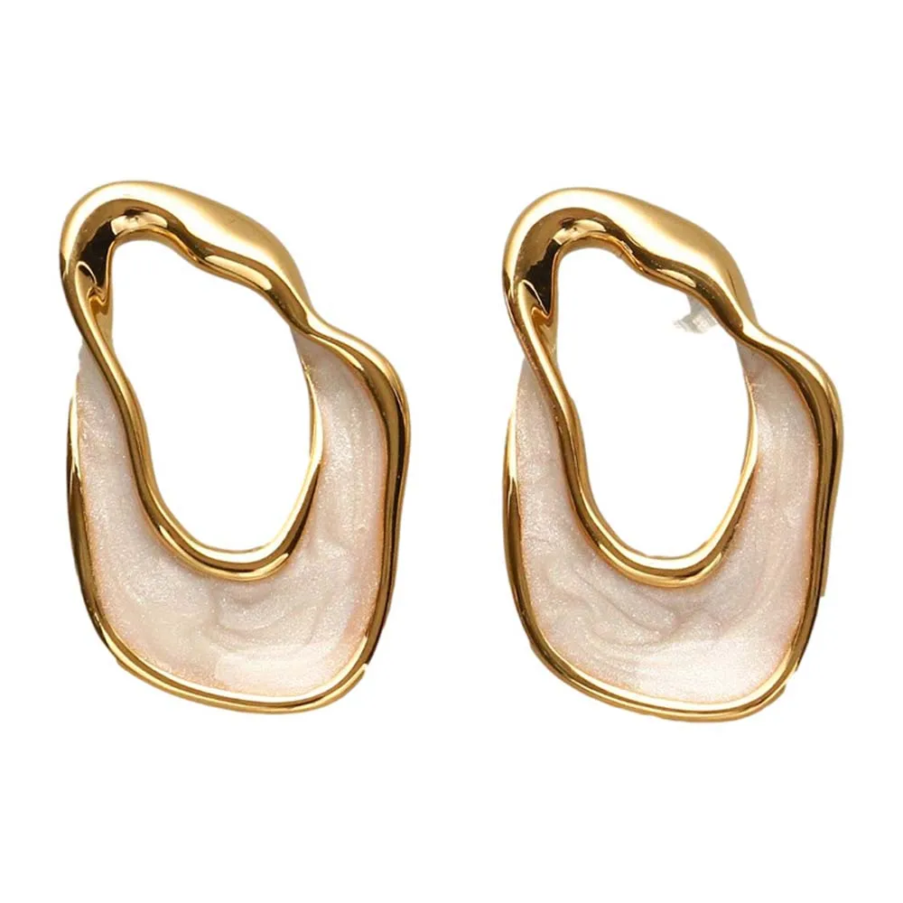 

2021 New Temperament Elegant Simplicity Of Restoring Ancient Ways Is Irregular Drop Glaze Ms Stud Earrings Jewelry Gifts