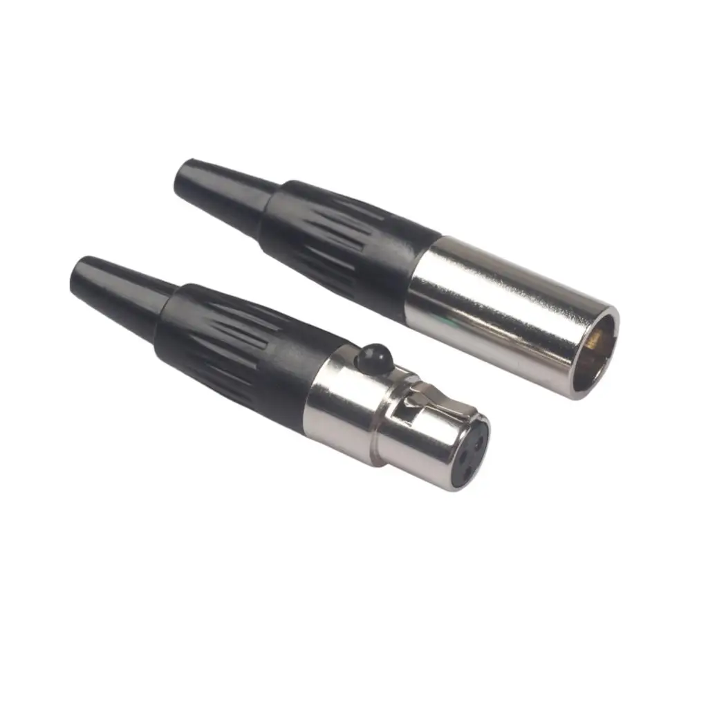 

Mini 3 Pin XLR Female Cable Connector For Microphones Black And Sliver