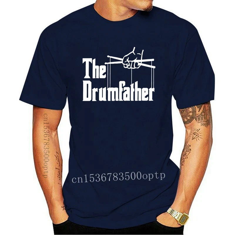 

New Men's T-Shirt The Drumfather Funny Gift For Drum Lovers Vintage Cotton Tees Best Dad Daddy Father's Day T Shirts Tops Plus S