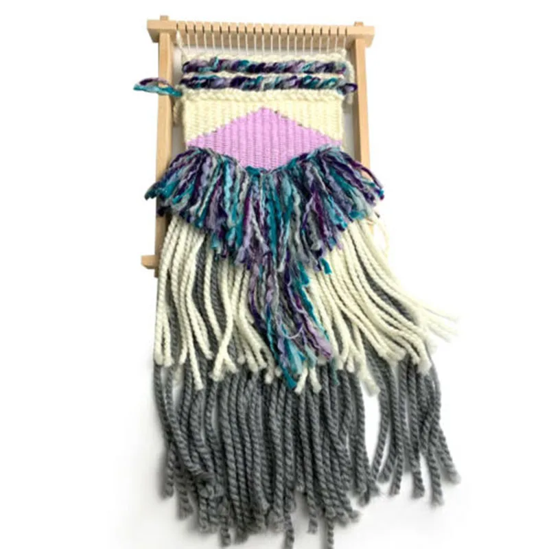 

Wood Detachable Loom Tapestries Weaving Machine DIY Tapestry Weaving Machine Accessories Solid Wood Big Holes Needle