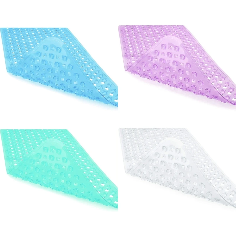 

T8NA 88x40cm Solid Color Non-Slip Home Bathroom Floor Pad PVC Bathtub Shower Mat with Safety Suction Cup