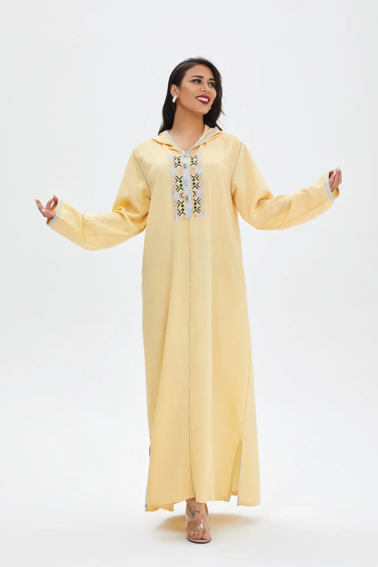 Женское платье-хиджаб с вышивкой длинное платье в мусульманском стиле 2021 |