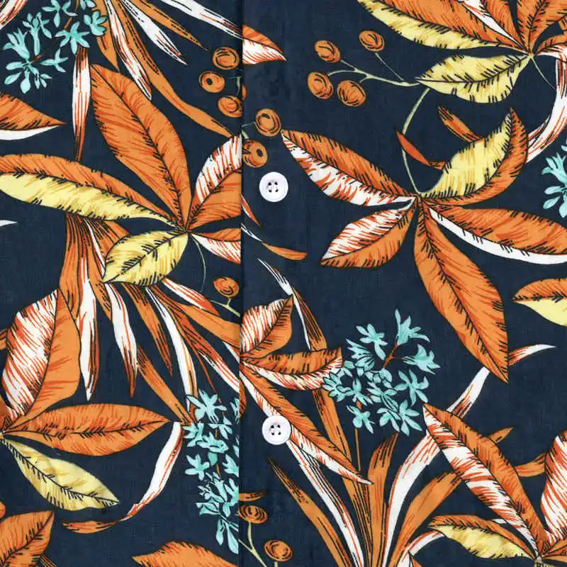 

New Summer Men Short Sleeve Shirt Fashion Floral Beach Shirt Men Loose Cotton Shirt Designer Shirts Hot Sale