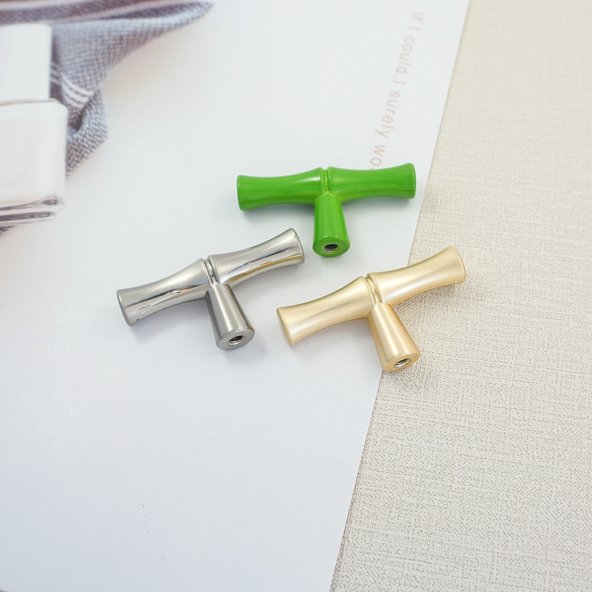 3.78'' 5'' Bamboo Shape Furniture Handles Zinc Alloy Cabinet Pulls Drawer Knob Kitchen Cupboard Wardrobe Closet Pull Knobs |