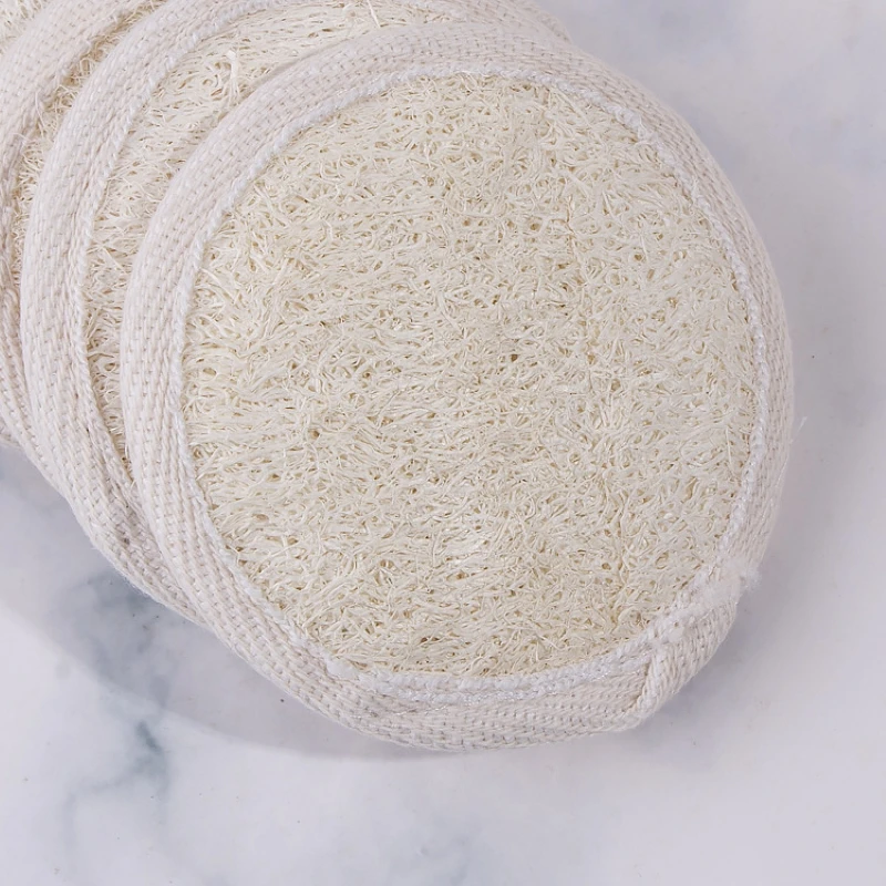 

8pcs Of Natural Loofah Plant Fiber Cleansing Brush Washing Makeup Remover Pad Facial Cleaner With Bamboo Storage Box