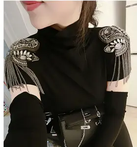 Эполеты ручной работы, ювелирные украшения, кисточка, большая брошь на плечо, эполеты, шипы, аксессуары для блейзера, булавка, 2 шт.