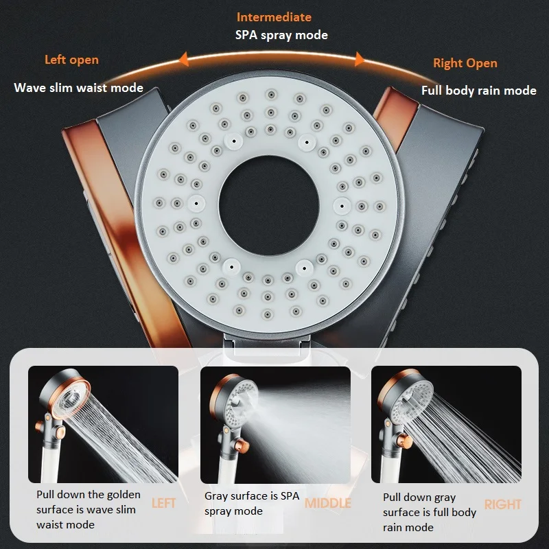 shower head double sided beauty skin filt modern fashion pressurized one button stop water saving hand held bathroom accessories free global shipping