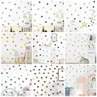 Акварельные мятно-зеленые наклейки в горошек, декор для детской комнаты, детского сада, подарочные настенные наклейки, декор для комнаты, эстетические наклейки