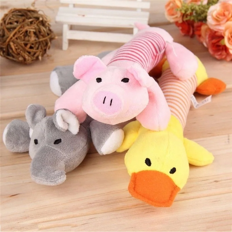 

Dog Supplies Funny Pet Dog Bite Toy Puppy Plush Squeaker Squeaky Toys Pig Duck Elephant Shape Pets Chew Bite Toys
