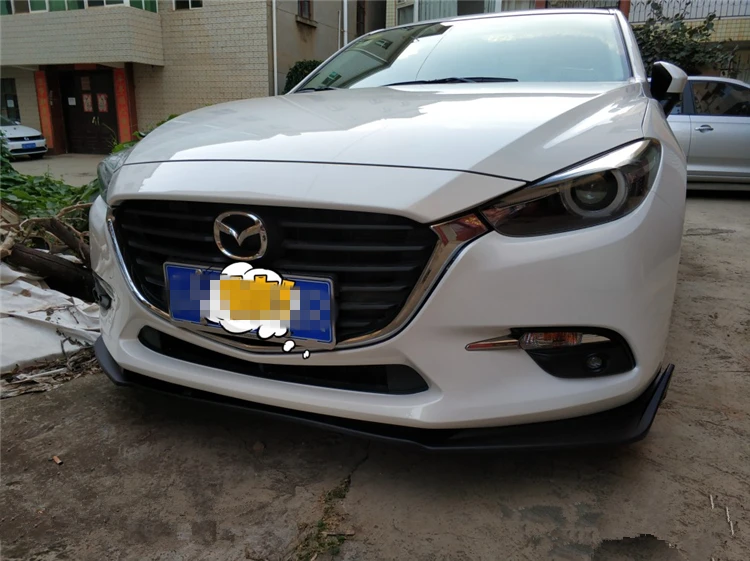 Глянцевый черный Автомобильный разделитель для переднего бампера 3 шт. крышка