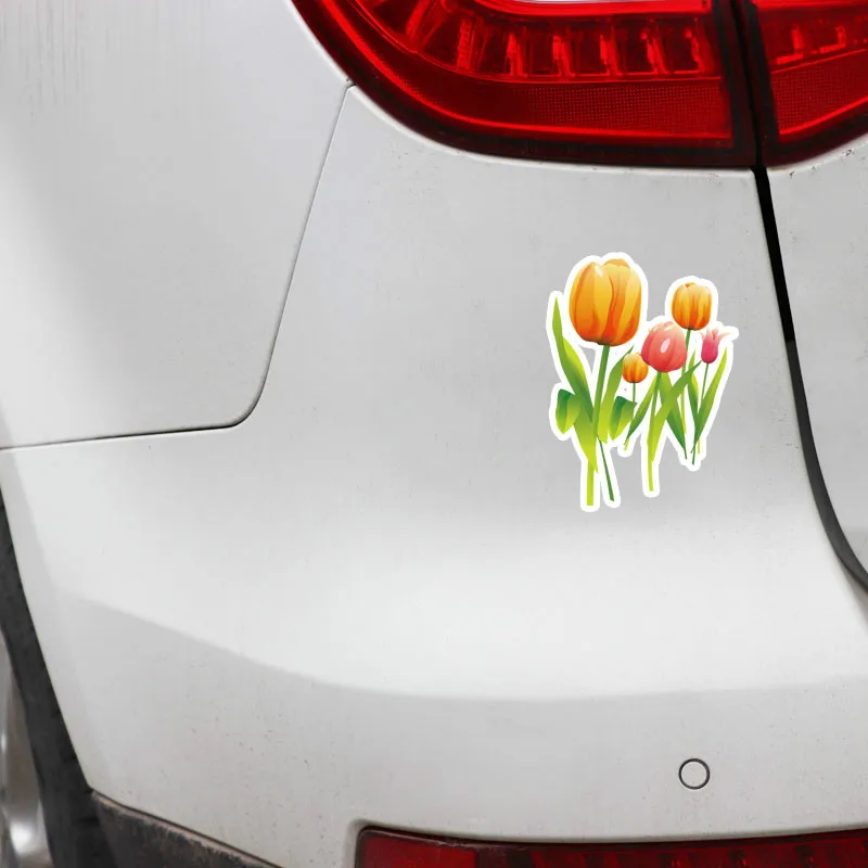 EBdecal Interesting Tulip Decor Colored For Auto Car/Bumper/Window/Wall Decal Sticker Decals DIY CT11448 | Автомобили и мотоциклы