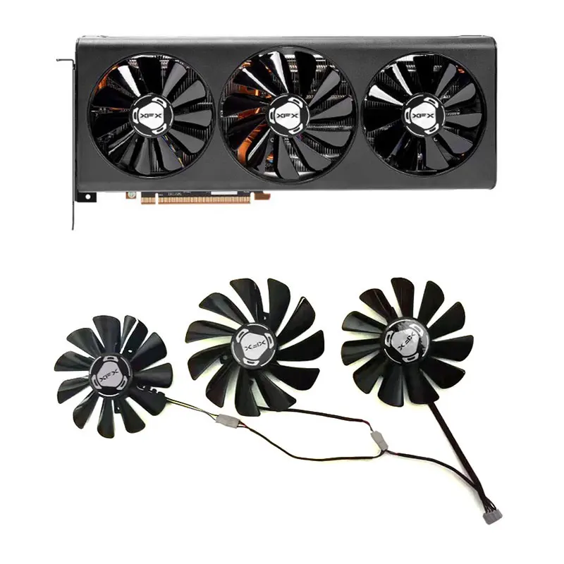

New CF1010U12S 4-Pin DC 12 0.45A 3Pcs Graphics Card Fan, Suitable For XFX RX 5600XT THICC III RX 5700 Radeon RX5700 Cooling Fan