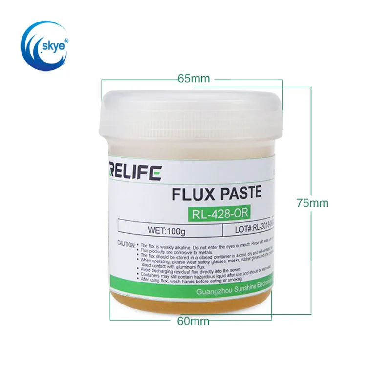 

RELIFE RL-428-OR 100g High Quality Solder Paste Flux Rosin Based Cream for PCB BGA PGA SMD Welding Reapir Tools