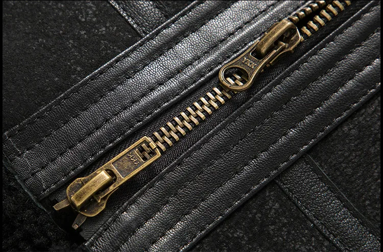 

Double Men's Shearling B3 Flight Collar Short Leather Men Sheepskin Aviator Fur Coat Mens Bomber Jacket