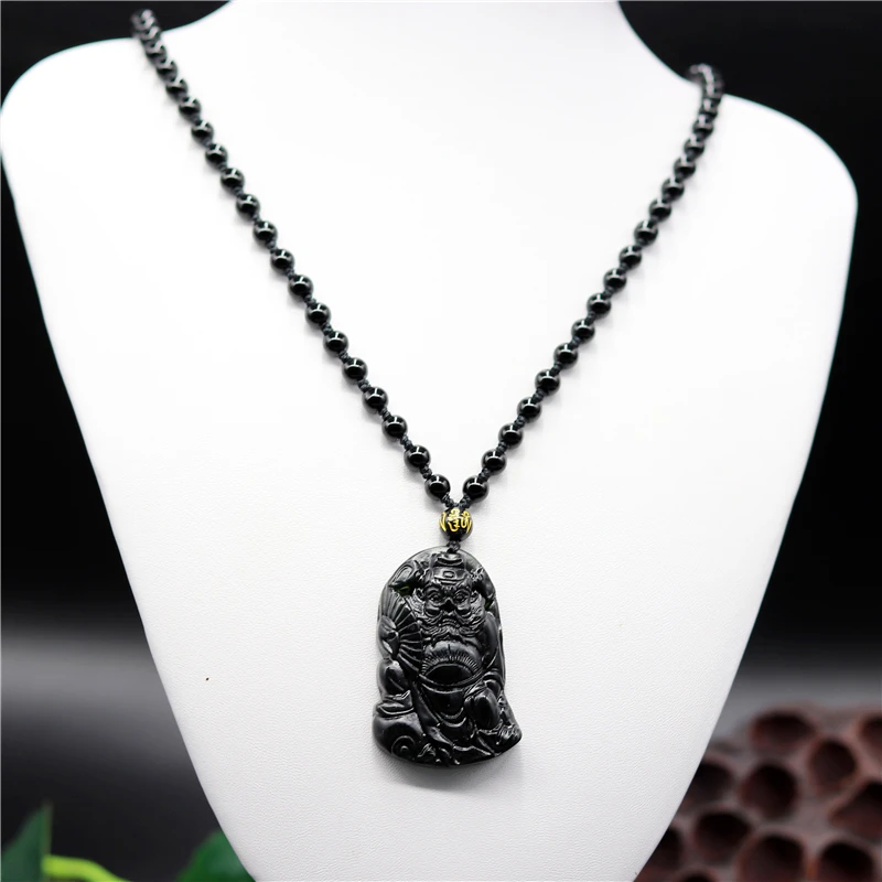 Натуральный черный зеленый китайский нефритовый воин Кулон ожерелье Шарм