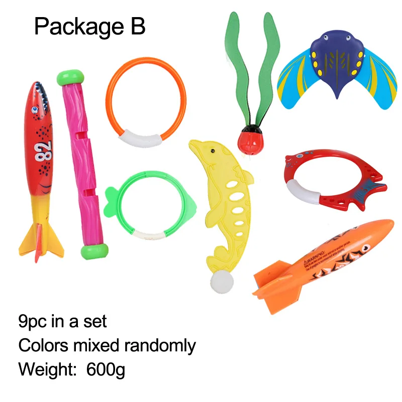 Package B Детский плавательный бассейн, игрушка для погружения, игрушка для погружения, для погружения, для обучения, для плавания, для тренировок, аксессуар для детей, бассейн, забавная игрушка для игры в бассейн, B41004 - Цвет: Package B
