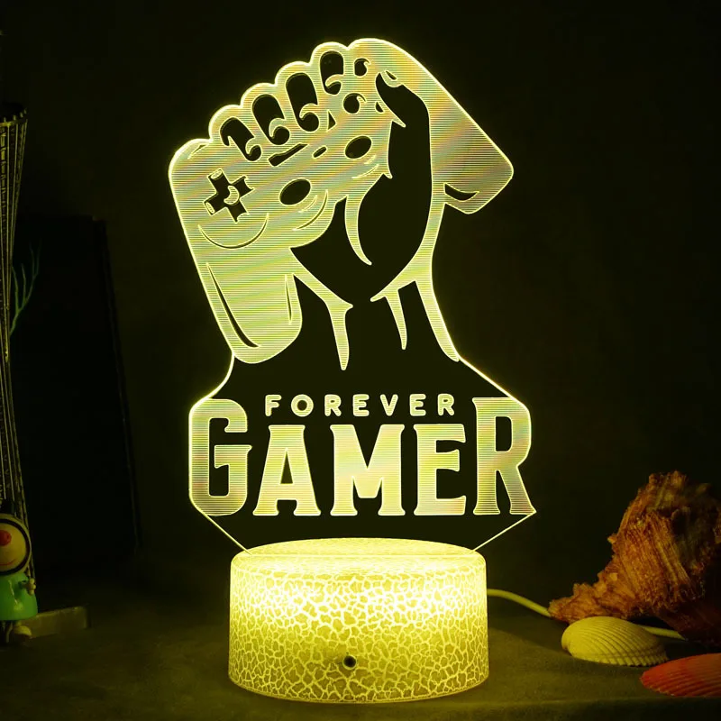 

3D Night light Gaming Room Desk Setup Lighting Decor on The Table Game Console Icon Logo Sensor Light for Kids Bedside Gift