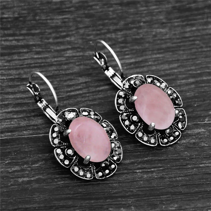 Женские винтажные серьги с натуральным Лазуритом серьги-стразы тибетским