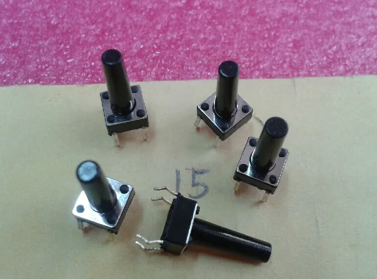 

Бесплатная доставка (500 шт./лот) оптовая продажа 6 мм * 6 мм * 15 мм микро-кнопочный тактовый Мгновенный Электронный переключатель