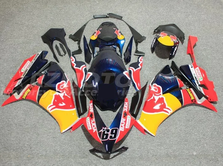

Комплект обтекателей из АБС-пластика для Honda CBR1000RR 2012, 2013, 2014, 2015, 2016, CBR1000, 12, 13, 14, 15, 16, красный, синий, 69, 4 подарка