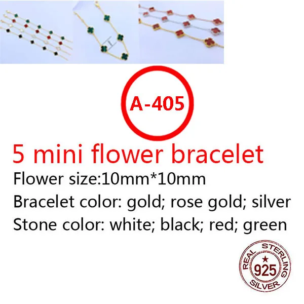 

A405 10mm 5 mini flower New 925 sterling silver bracelet high-end fashion romantic clover bracelet fashion wild jewelry hot