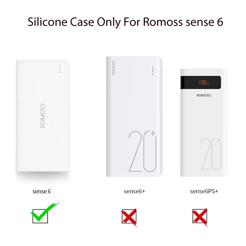 Силиконовый чехол для Romoss sense 6 power Bank мягкий силиконовый Противоскользящий Чехол