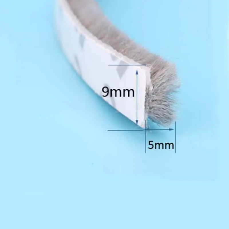Самоклеющаяся ветрозащитная лента для окон и дверей 9 мм х 5 мм|door draught|brush seal