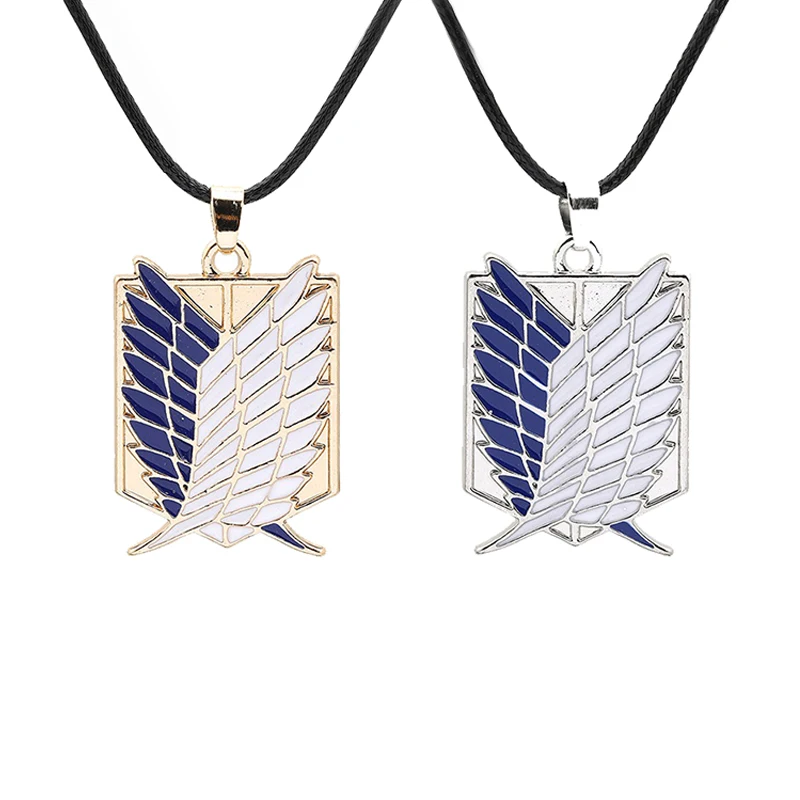 

Anime Attack On Titan Cosplay eren Pendant Necklace Shingeki No Kyojin manga freedom Wings of Liberty Pendant Neck Chain Jewelry