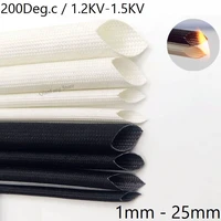 2m5m cable sleeve 1mm 25mm fiberglass insulated soft braided chemical glass fiber tube high temperature pipe wire wrap