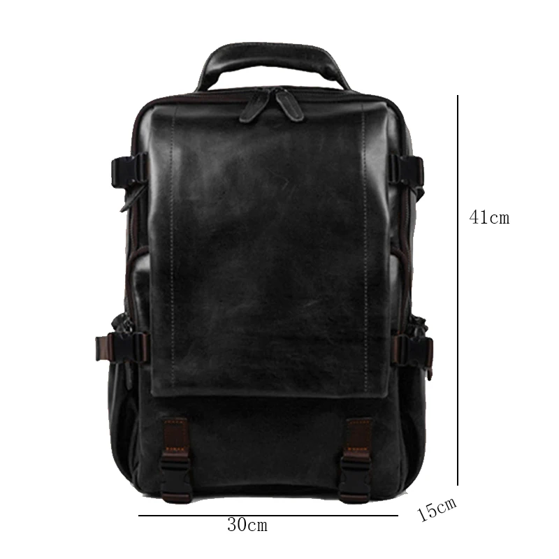 

Retro Pu Leather Backpack Men Vintage Large Business Travel Backpacks Male High Quality Backbag Waterproof Fashion 2020 New