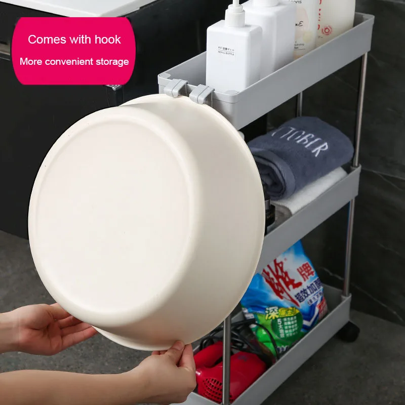 Тележка на колесиках многослойная для хранения кухонный органайзер ванной