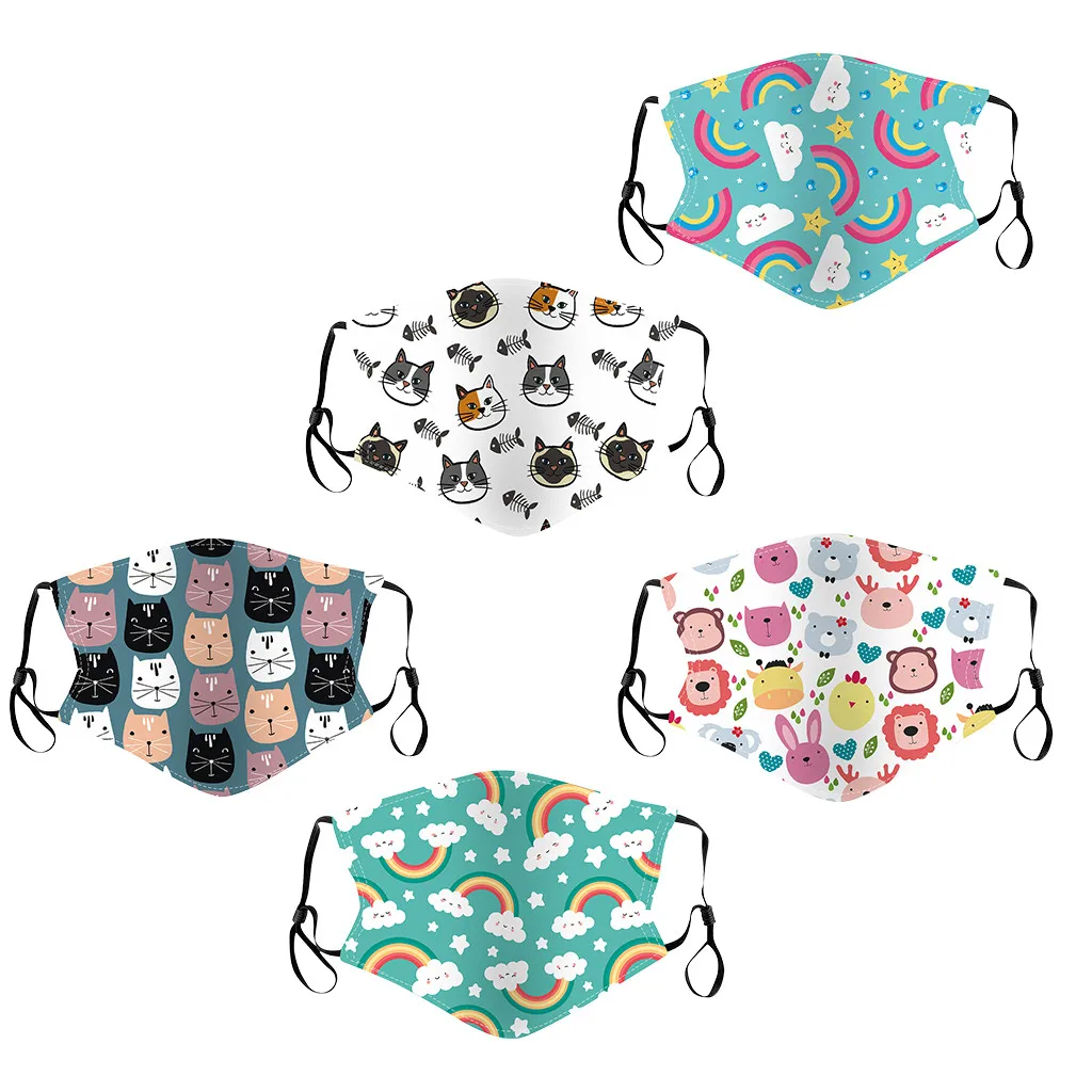 Детская 3D маска с принтом моющаяся Пылезащитная и Дымчатая дышащая