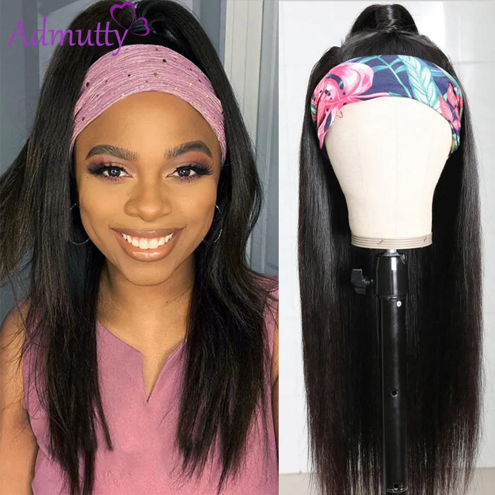 Парик с головной повязкой парики из человеческих волос полный аппарат