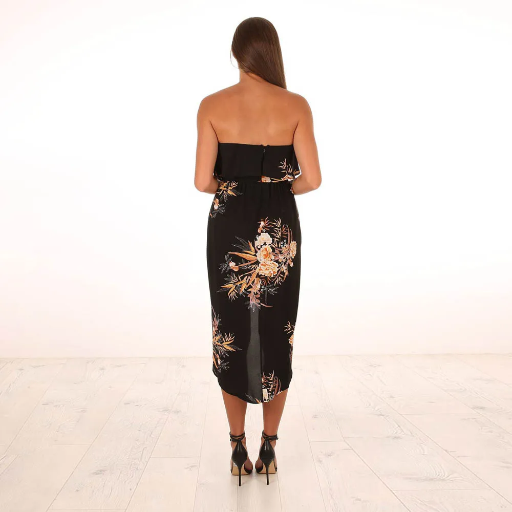 Модное сексуальное женское платье с открытыми плечами в стиле бохо летнее