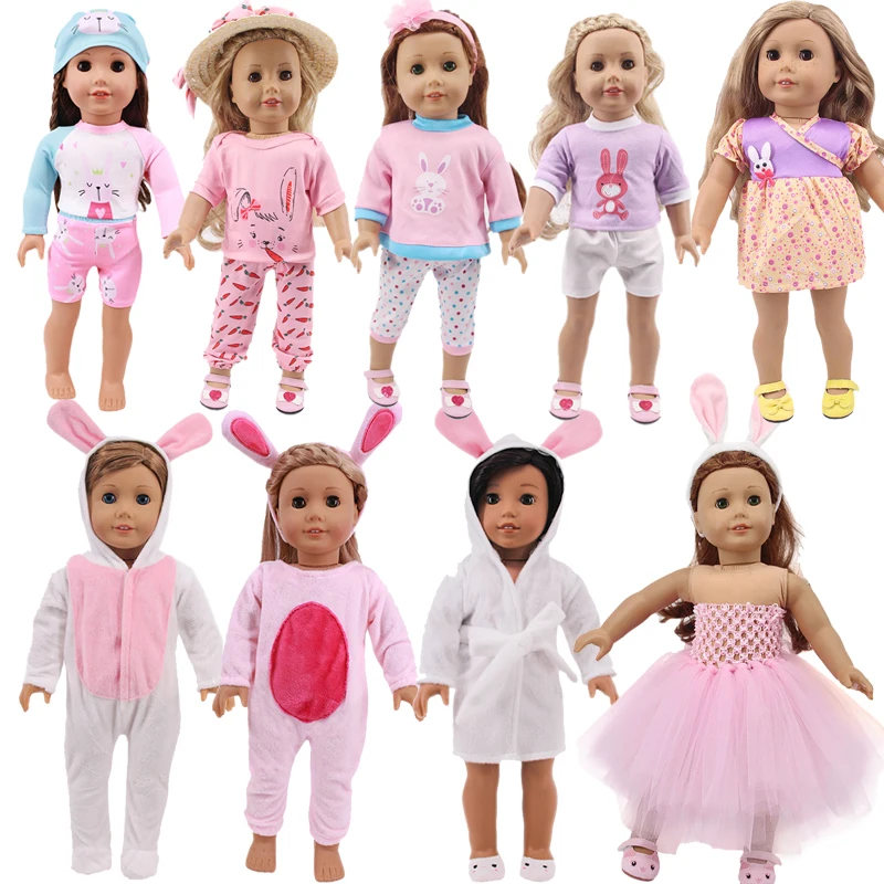 Платье на бретельках пижама накидка рюкзак из ПУ кожи для кукол 18 дюймов 43 см