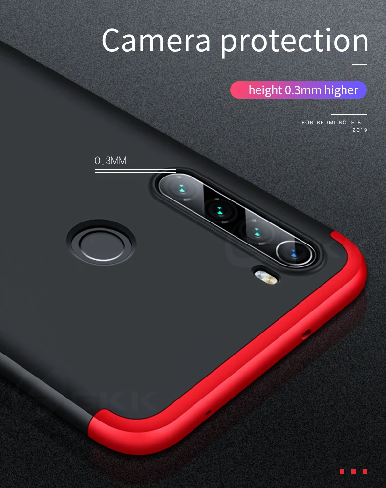 GKK Роскошный чехол для Xiaomi Redmi Note 8T 5 7 8 Pro полная защита противоударный 3 в 1 жесткий чехол для Xiaomi Redmi Note 8 Pro Чехол