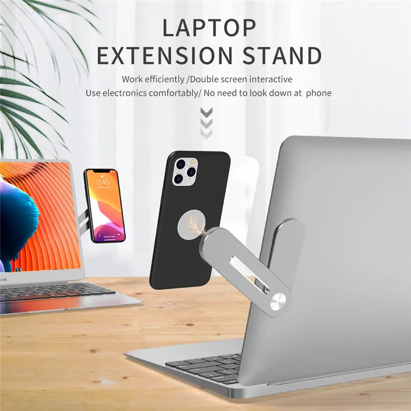 

AIMEIZIXI Phone Holder Notebook Expansion For iPhone 12 pro Samsung Xiaomi Laptop Side Mount Connect Adjustable Phone Stand