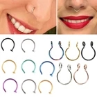 4 вида стилей U-образное кольцо для носа, обруч для перемычки из нержавеющей стали, имитация пирсинга носа, пирсинг
