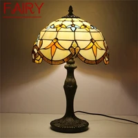 fairy tiffany table lamp modern for bedroom creative flower figure led light home decoration