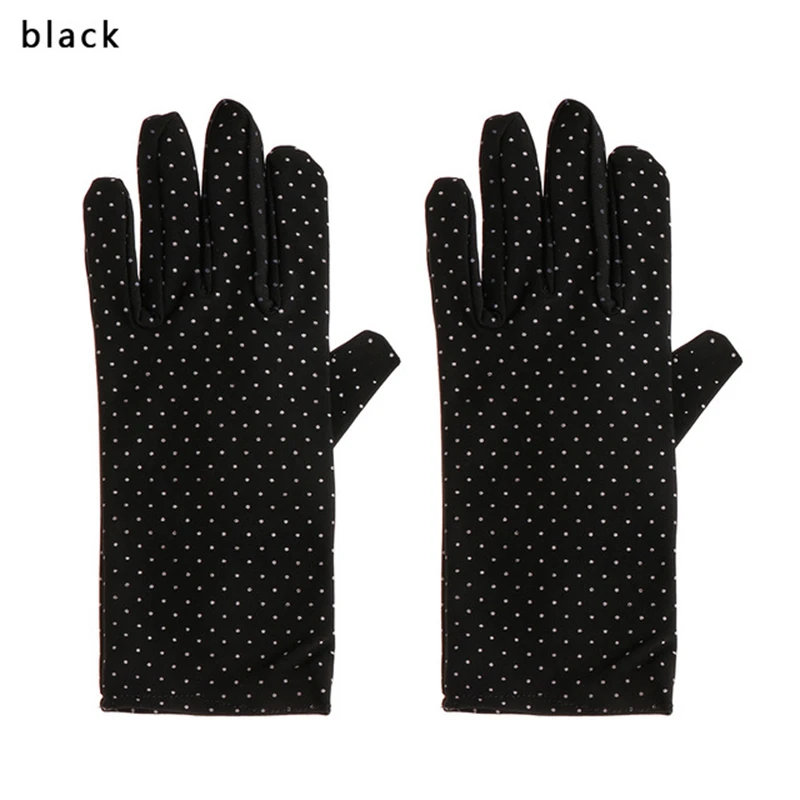 1 Pair New Fashion Sun Protection Wrist Gloves Dot Elastic Mittens Lady Knitted Fabric Vintage For Drive Shopping | Аксессуары для
