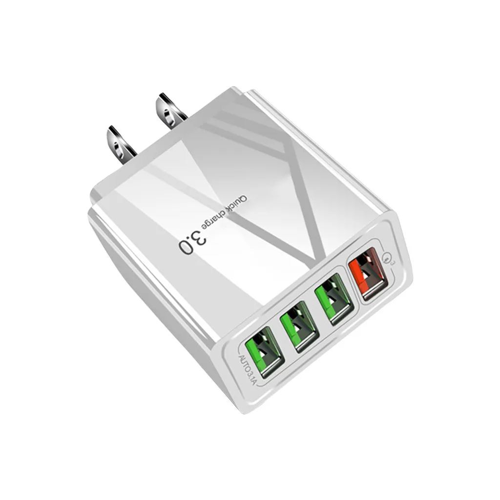 Ouhaobin 30 Вт Быстрая зарядка 3,0 4 порта USB зарядное устройство USB быстрое зарядное устройство QC3.0 США/ЕС/Великобритания штепсельный адаптер - Тип штекера: US Plug