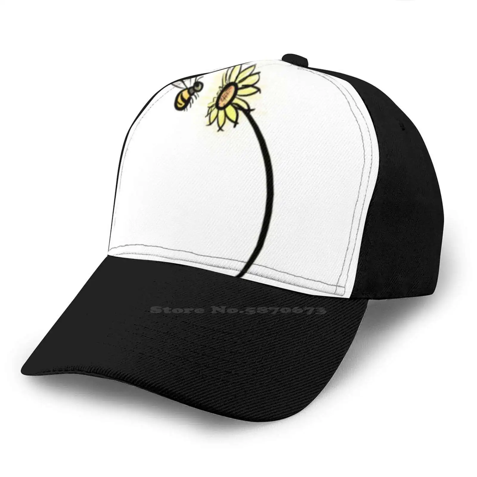 Шапка в стиле хип-хоп с пчелами и ромашками | Аксессуары для одежды