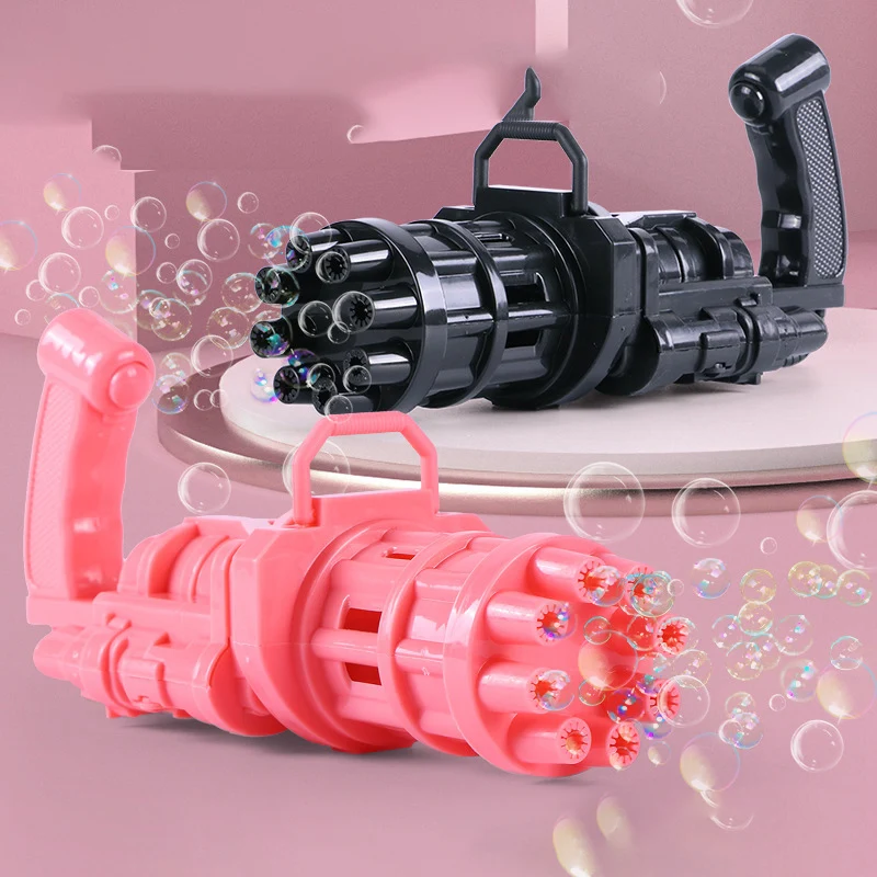 M&aacute;quina de burbujas de agua y jab&oacute;n 2 en 1 para ni&ntilde;os, juguete autom&aacute;tico de pistola de burbujas para regalo-4