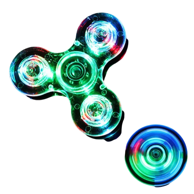 

2021 Fingertip Gyro Luminous Toy for Children, Boys and Girls, Colorful Luminous with Lights Metal Texture Finger Triangle Top