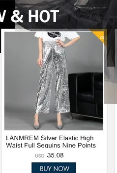 LANMREM, новинка, модные, стразы, высокая талия, кружевные, эластичные, хлопковые, свободные, широкие, брюки, черные, женские, YG09101