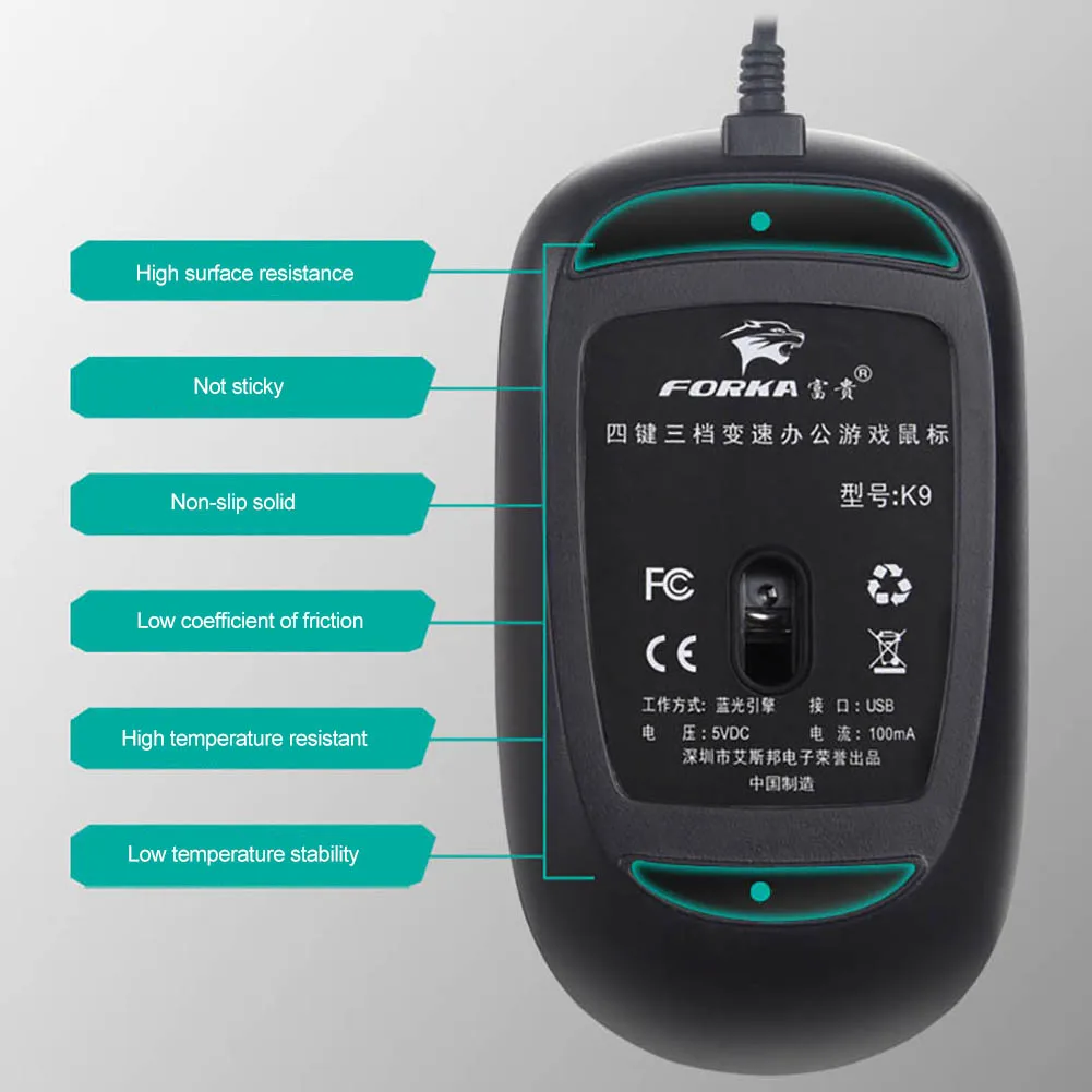 Новое поступление K9 универсальная 600/1000/1600DPI USB Бесшумная мышь для ПК и ноутбука