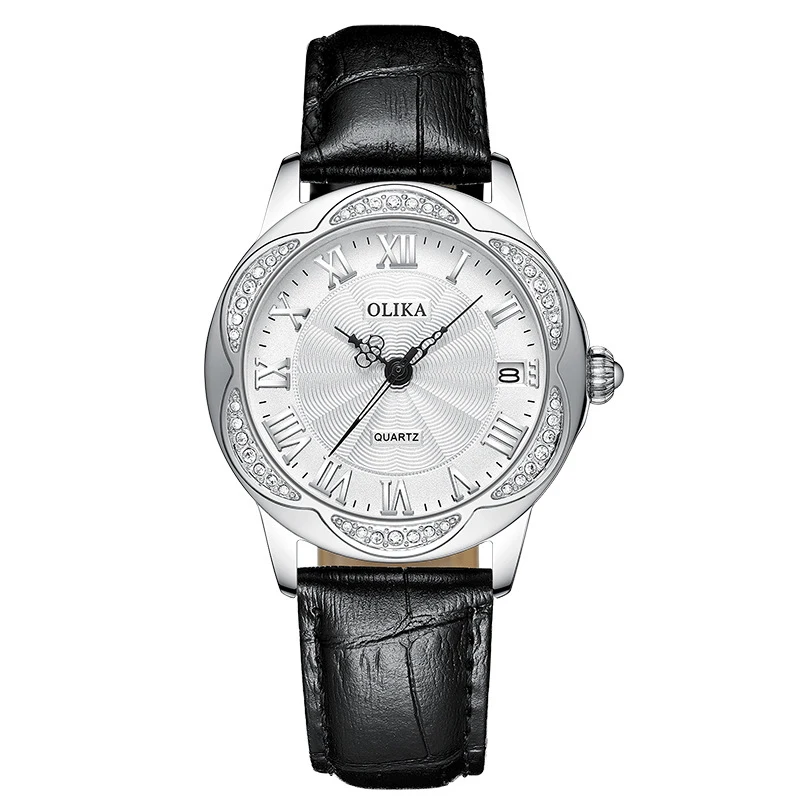 OLIKA Automatic Mechanical Corium Strap Women's Wristwatch Fashion Dermis Hollow-carved  Waterproof Watches Women Calendar enlarge