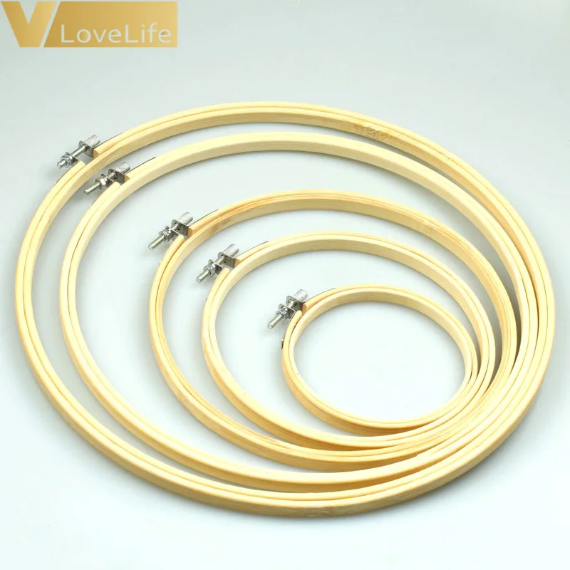 Деревянные обручи для вышивки Набор бамбуковых обручей кольца рукоделия игла